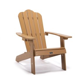 TALE Adirondack Chair Backyard Outdoor Furniture Painted Seating With Cup Holder All-Weather And Fade-Resistant Plastic Wood Ban Amazon (Color: Brown)