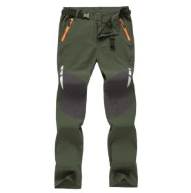 Softshell Pants, Water Repellant Outdoor Apparel (Color: Green, size: XL)