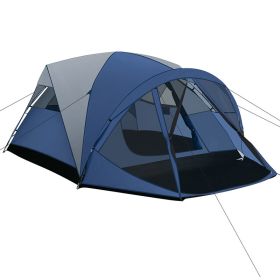 Outdoor Hiking Portable Easy Camping Tent for 3 -5 Person (Type: Camping Tent, Color: Gray & Blue)