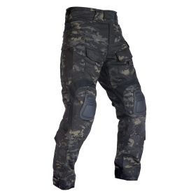 VOTAGOO G3 Combat Pants with Knee Pads Tactical Military Trousers Hunting Multicam Pants for Men Rip-Stop Airsoft Gear (Color: CP BK, size: 30)